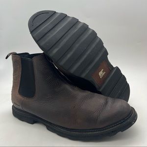 Sorel Madson Men’s 13 Chelsea Leather Ankle Boots Brown Waterproof NM3474-256.